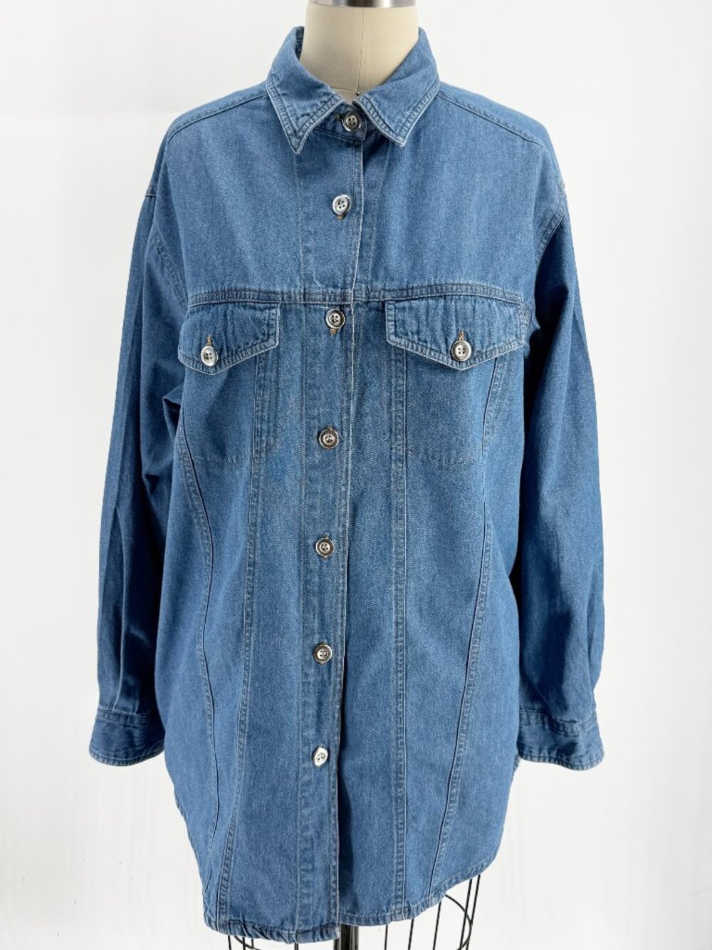 FORENZA Denim Button Down LSV Shirt Casual Vtg 80s M